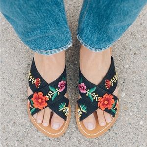 Soludos x Anthropologie Flower Slides